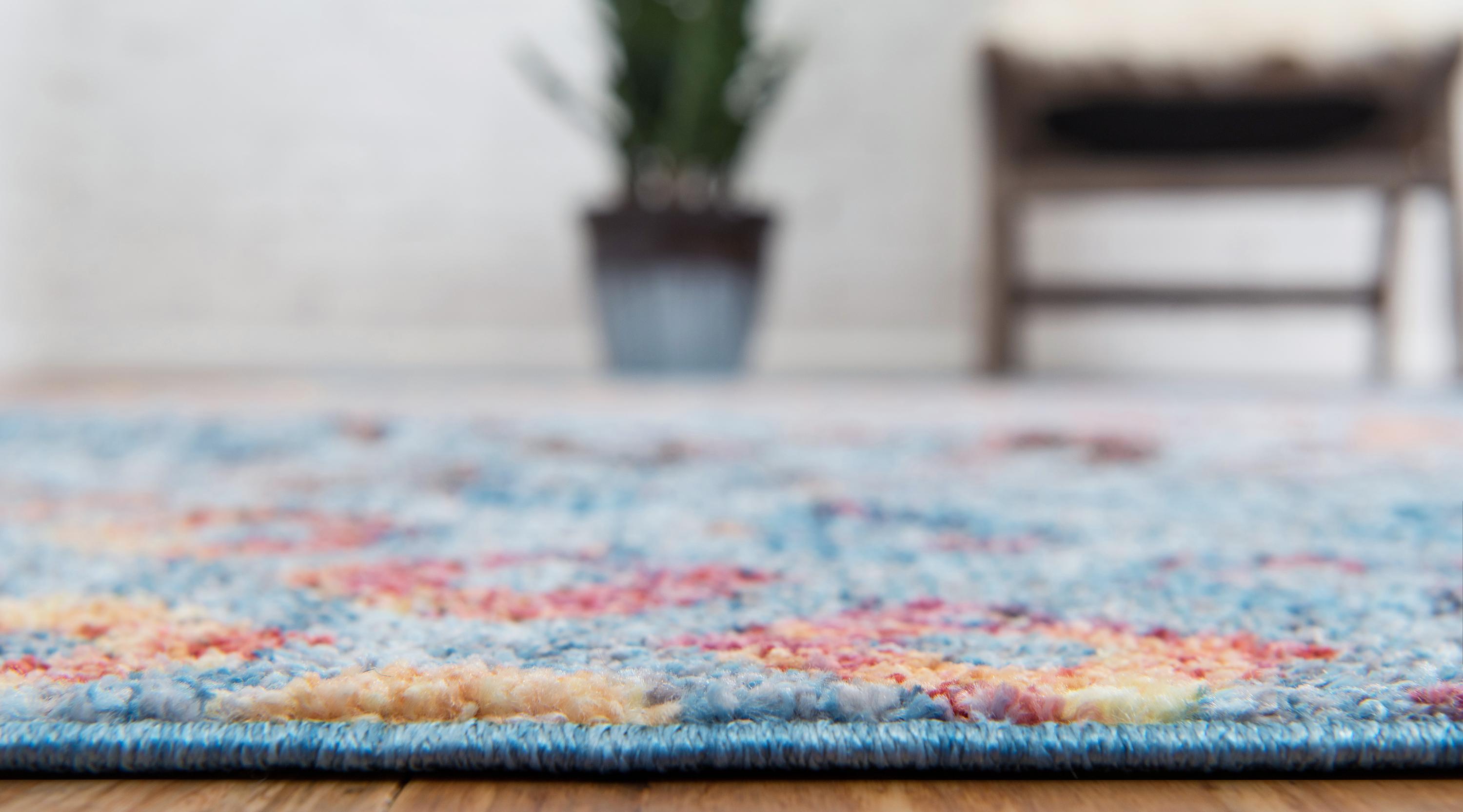 Devan - Regenbogen-Quadratmuster-Teppich